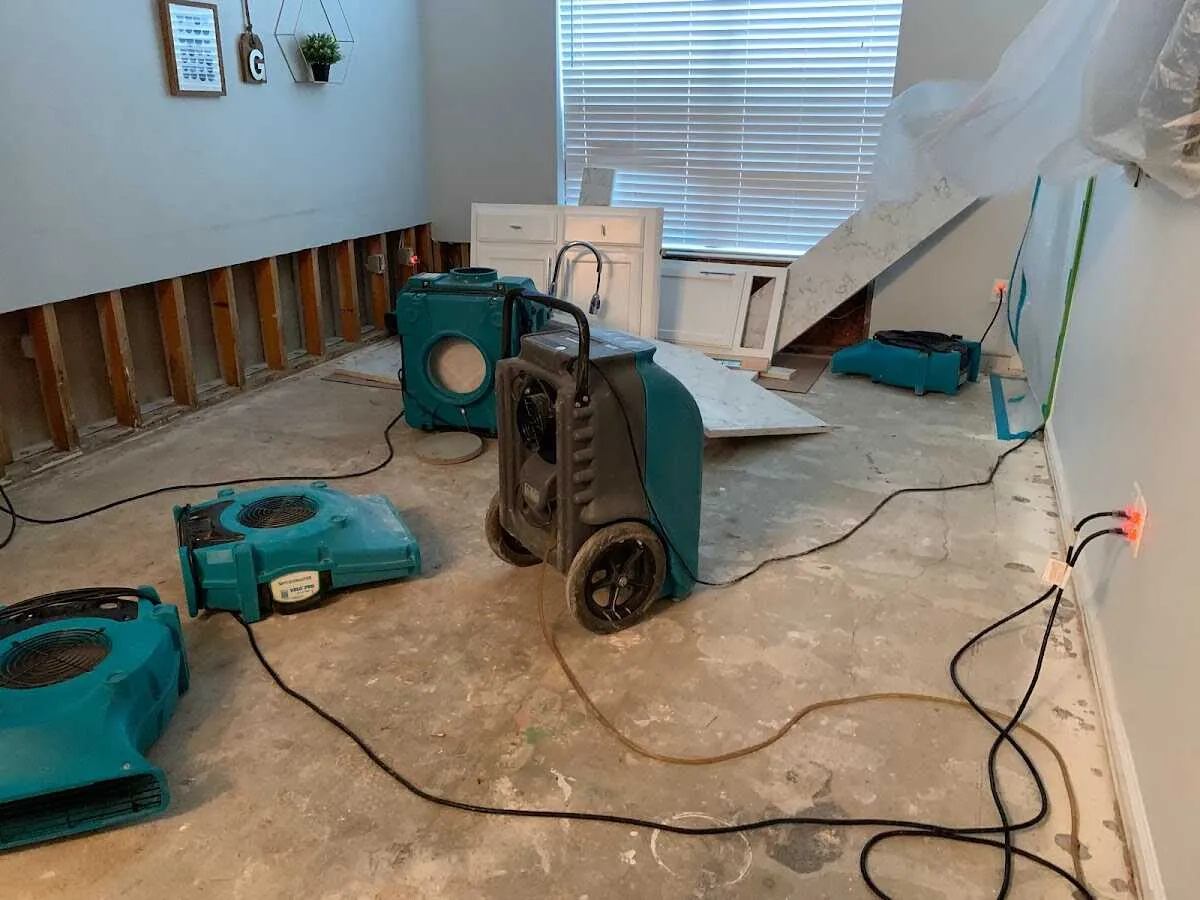 Dehumidifier in flood-cut room for Water Extraction & Removal in Quincy